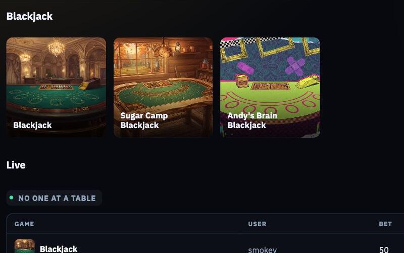 Blackjack in the salon, Sugar Camp, and Inside Andy's Brain