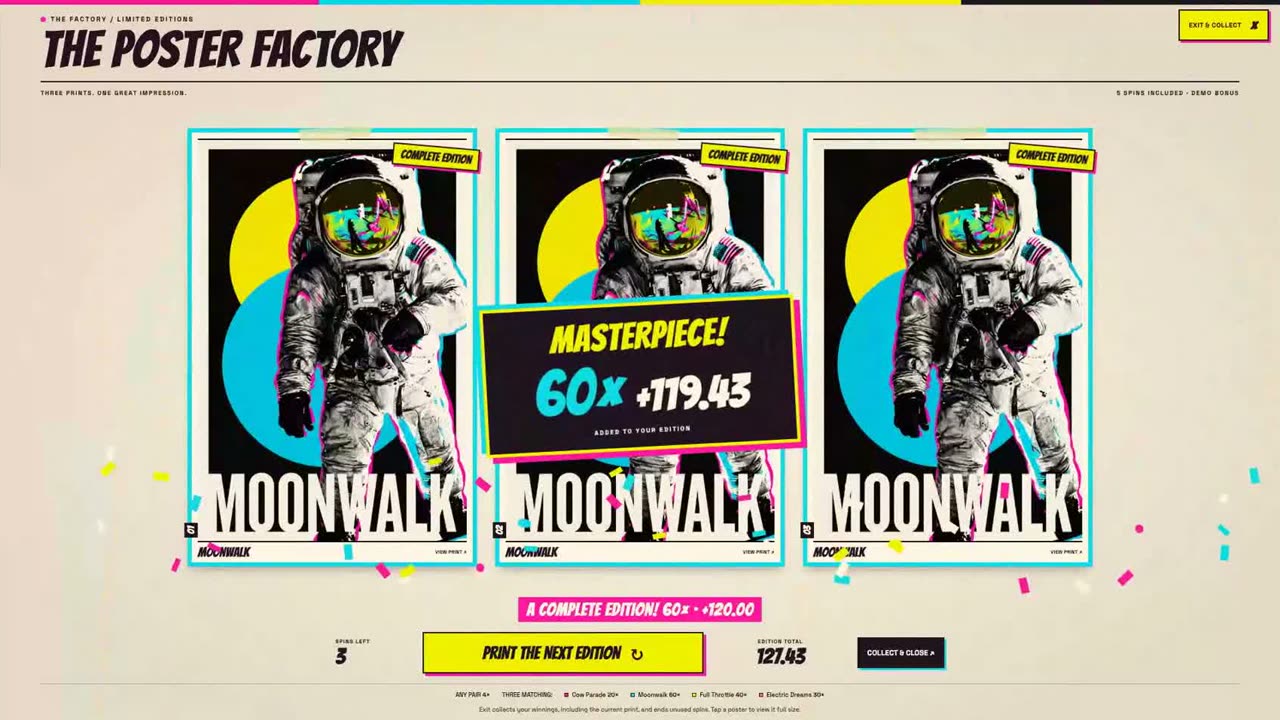 Poster Factory bonus: three matching Moonwalk prints and a 60x Masterpiece