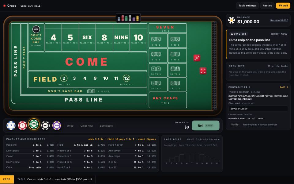 Craps demo