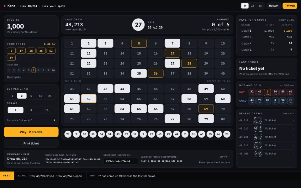 Keno demo