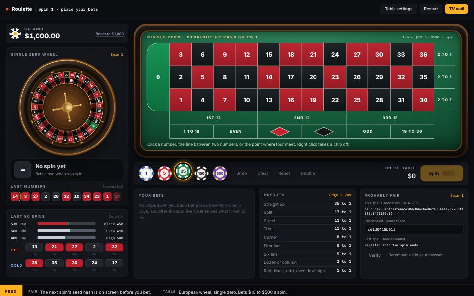 Roulette demo