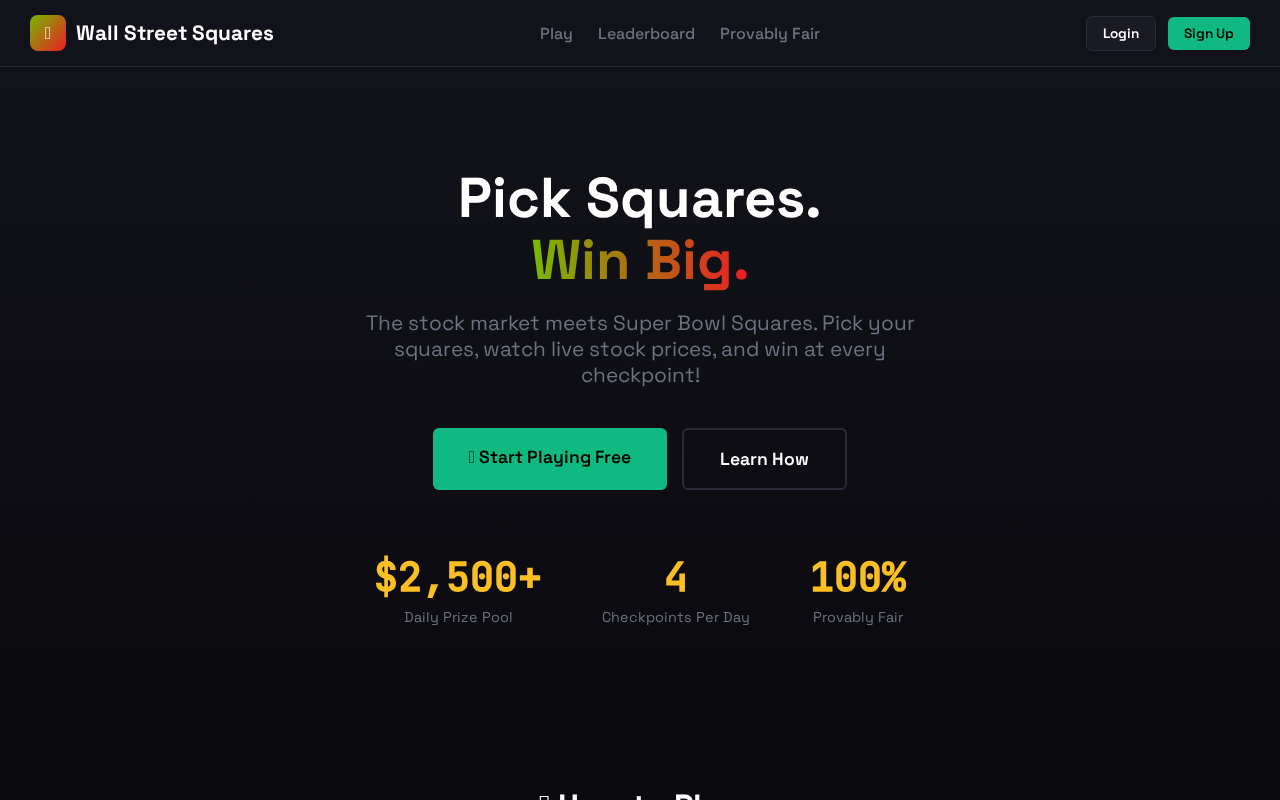 Wall Street Squares - Pick Squares, Win Big!